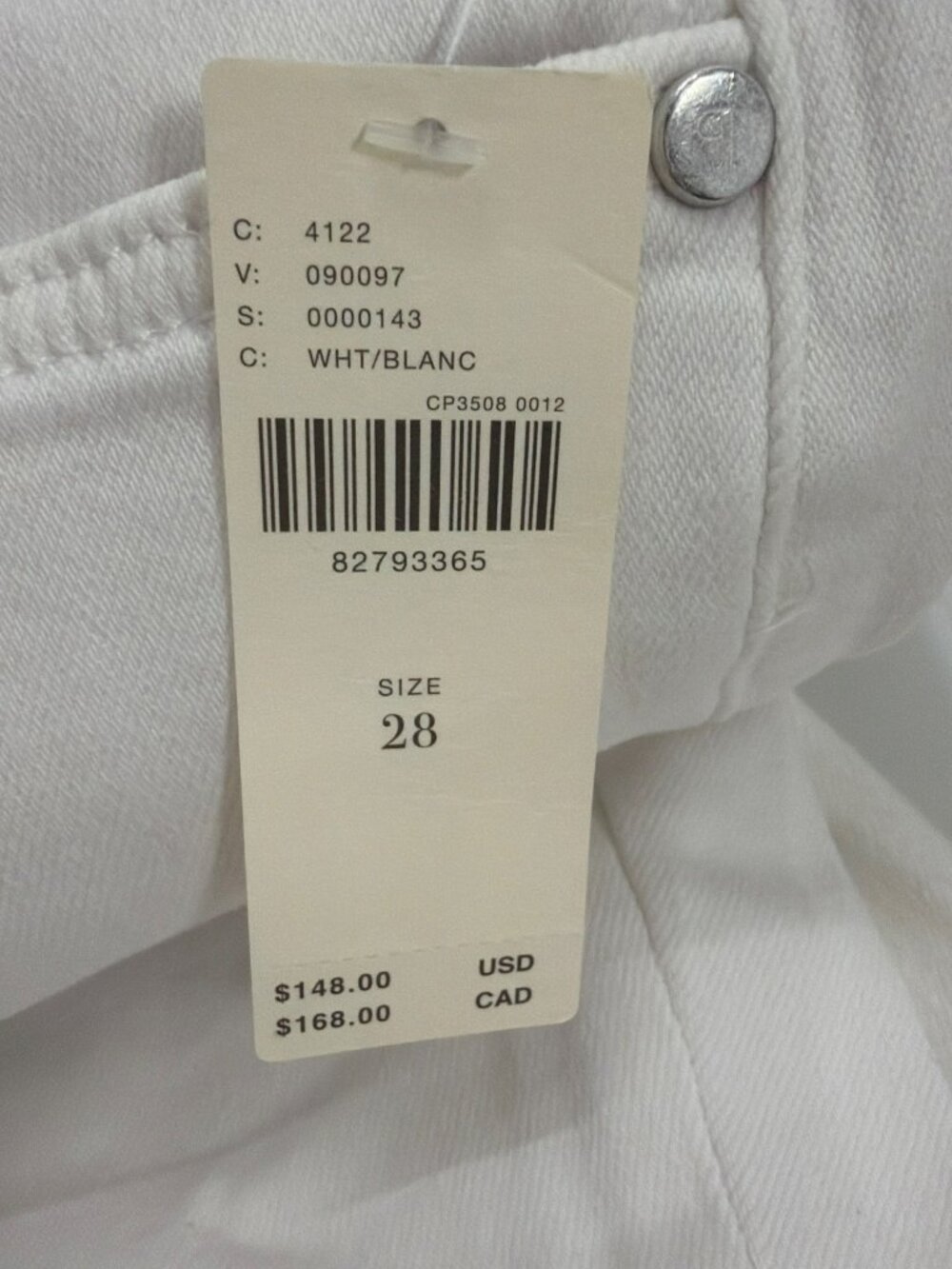 Anthropologie Pilcro Cropped White Stretch Denim Jeans New - Picture 9 of 11